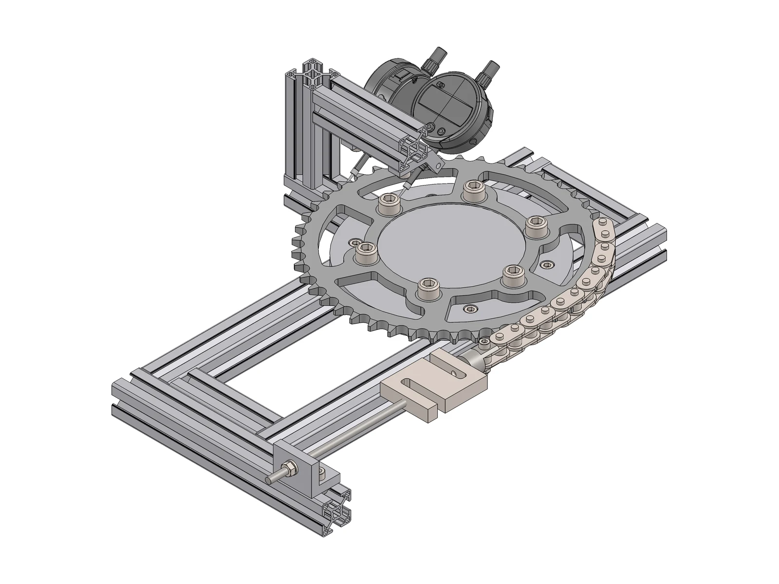 Torsional stiffness test rig, SolidWorks render