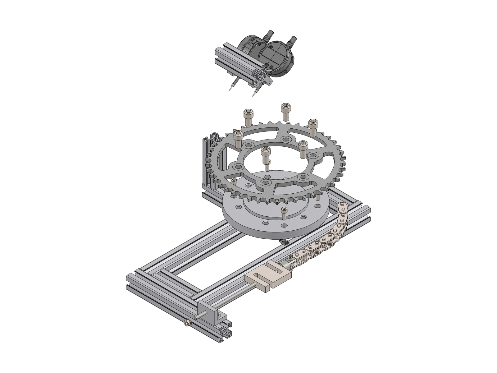 Test rig exploded view