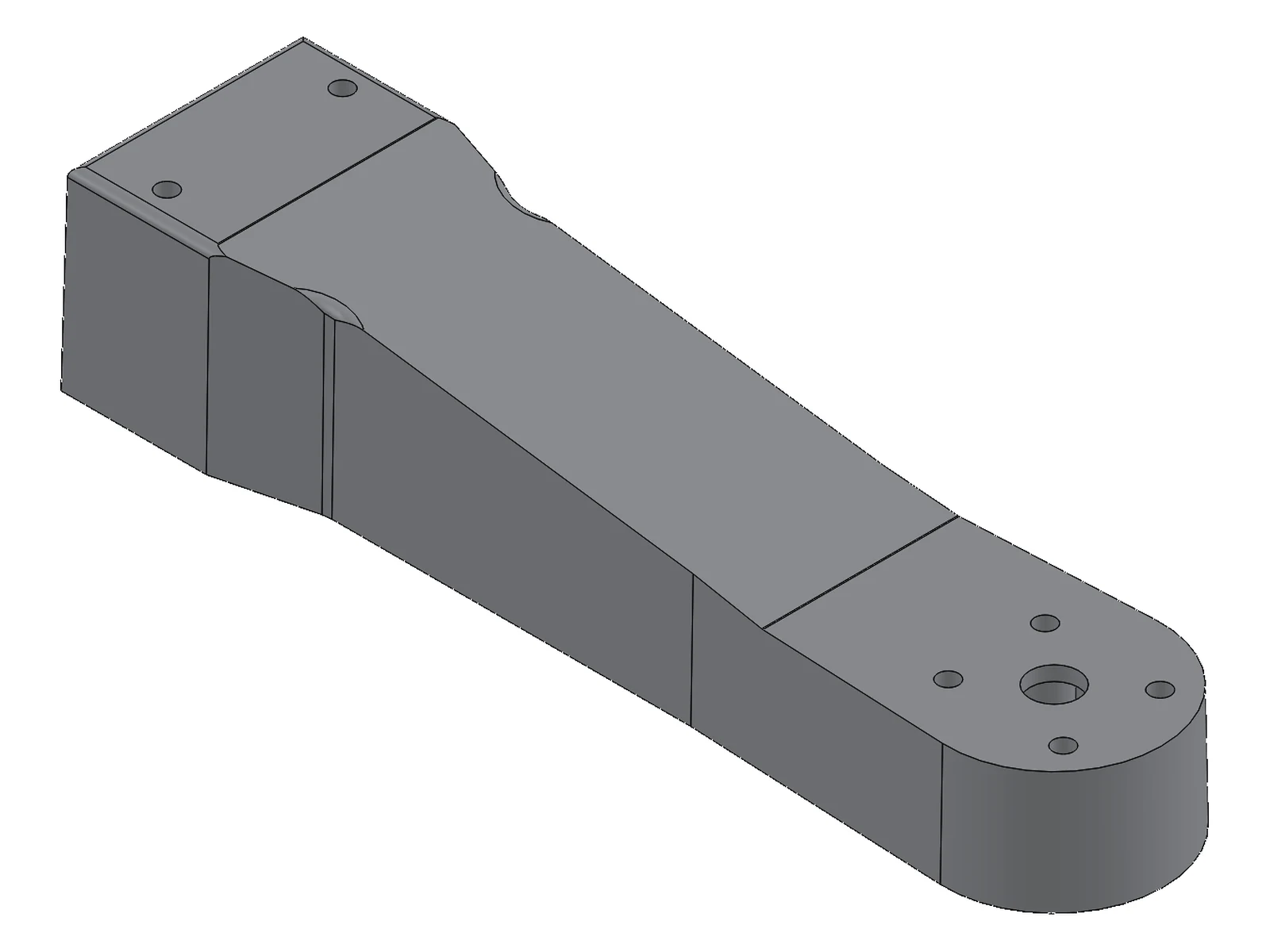 Injection-moulded drone arm, SolidWorks render